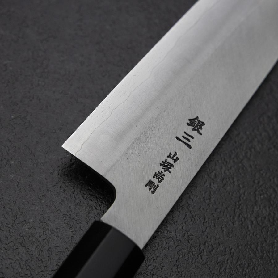 Bunka Silver Steel #3 Polished Buffalo Walnut Handle 155mm (6.1”)-[Musashi]-[Japanese-Kitchen-Knives]