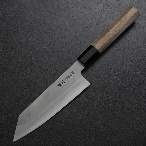 Bunka Silver Steel #3 Polished Buffalo Walnut Handle 155mm-[Musashi]-[Japanese-Kitchen-Knives]