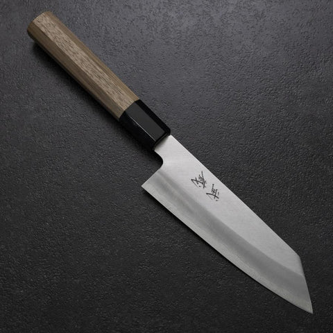 Bunka Silver Steel #3 Polished Buffalo Walnut Handle 155mm-[Musashi]-[Japanese-Kitchen-Knives]