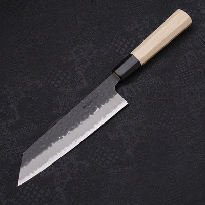 Bunka Stainless Clad Aogami-Super Kurouchi Tsuchime Buffalo Magnolia Handle 170mm-Aogami Super-Kurouchi-Japanese Handle-[Musashi]-[Japanese-Kitchen-Knives]