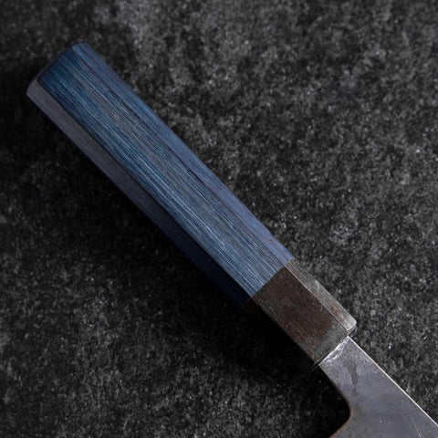 Bunka Stainless Clad Blue Steel #2 Kurouchi Blue Urushi Handle 170mm-[Musashi]-[Japanese-Kitchen-Knives]