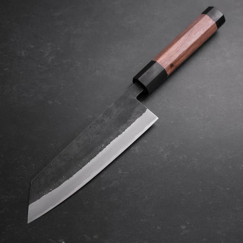 Bunka Stainless Clad Blue Steel #2 Kurouchi Walnut Handle 165mm (6.5”)-[Musashi]-[Japanese-Kitchen-Knives]