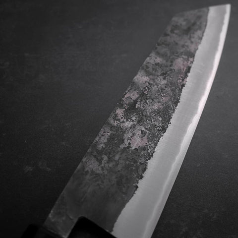 Bunka Stainless Clad Blue Steel #2 Kurouchi Walnut Handle 165mm (6.5”)-[Musashi]-[Japanese-Kitchen-Knives]