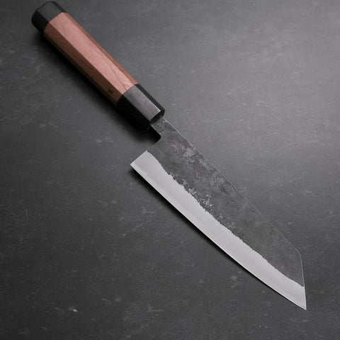 Bunka Stainless Clad Blue Steel #2 Kurouchi Walnut Handle 165mm (6.5”)-[Musashi]-[Japanese-Kitchen-Knives]