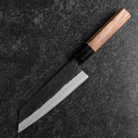 Bunka Stainless Clad Blue Steel #2 Kurouchi Walnut Handle 165mm-[Musashi]-[Japanese-Kitchen-Knives]