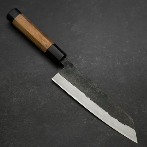 Bunka Stainless Clad Blue Steel #2 Kurouchi Walnut Handle 180mm (7”)-[Musashi]-[Japanese-Kitchen-Knives]