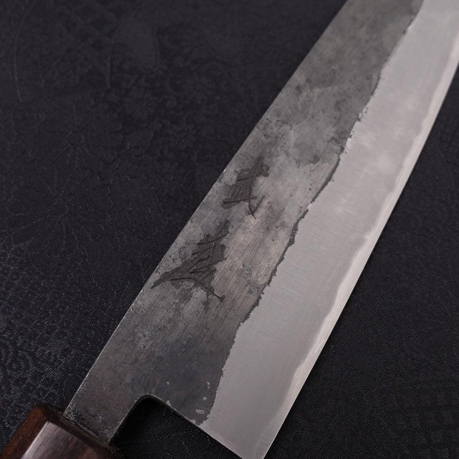 Bunka Stainless Clad Blue Steel #2 Kurouchi Walnut Shitan Handle 180mm (7”)-[Musashi]-[Japanese-Kitchen-Knives]