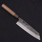 Bunka Stainless Clad Blue Steel #2 Kurouchi Walnut Shitan Handle 180mm (7”)-[Musashi]-[Japanese-Kitchen-Knives]