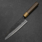 Bunka Stainless Clad Blue Steel #2 Kurouchi Walnut Zelkova Handle 180mm (7”)-[Musashi]-[Japanese-Kitchen-Knives]