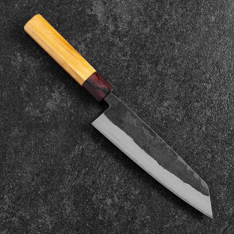 Bunka Stainless Clad Blue Steel #2 Kurouchi Zelkova Handle 180mm-[Musashi]-[Japanese-Kitchen-Knives]