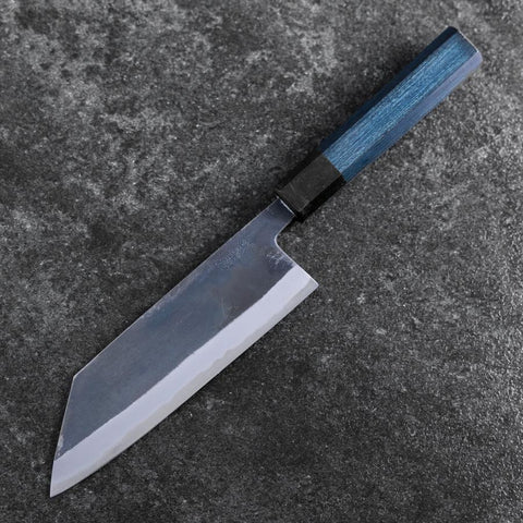 Bunka Stainless Clad Blue Super Kurouchi Blue Urushi Handle 170mm (6.7”)-[Musashi]-[Japanese-Kitchen-Knives]