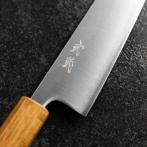 Bunka Stainless Clad Blue Super Polished Yaki Urushi Handle 175mm-[Musashi]-[Japanese-Kitchen-Knives]