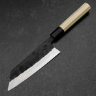 Bunka Stainless Clad White Steel #2 Kurouchi Buffalo Magnolia Handle 170mm-[Musashi]-[Japanese-Kitchen-Knives]