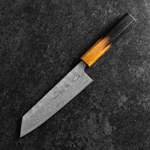 Bunka Sweden Stainless Steel Nashiji Washi Damascus Yaki Urushi Handle 170mm-[Musashi]-[Japanese-Kitchen-Knives]
