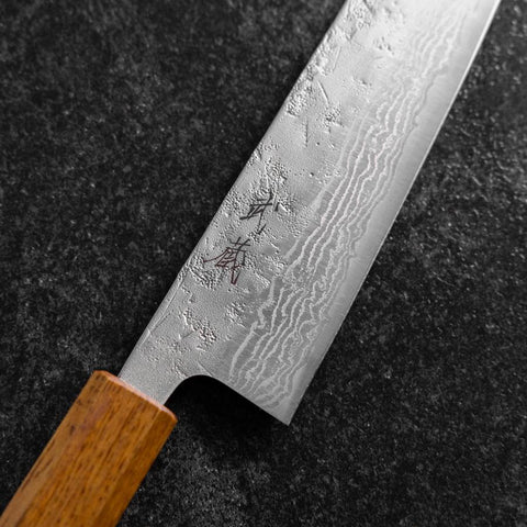 Bunka Sweden Stainless Steel Nashiji Washi Damascus Yaki Urushi Handle 170mm-[Musashi]-[Japanese-Kitchen-Knives]