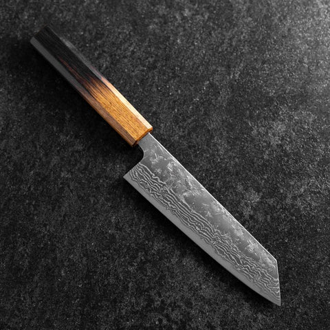 Bunka Sweden Stainless Steel Nashiji Washi Damascus Yaki Urushi Handle 170mm-[Musashi]-[Japanese-Kitchen-Knives]