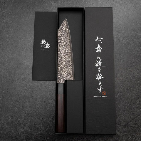 Bunka VG-10 Black Damascus Shitan Handle 180mm (7”)-[Musashi]-[Japanese-Kitchen-Knives]