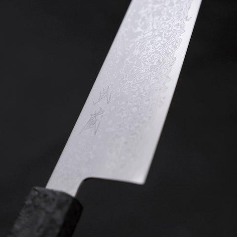 Bunka VG-10 Damascus Black Ishime Handle 180mm (7”)-[Musashi]-[Japanese-Kitchen-Knives]