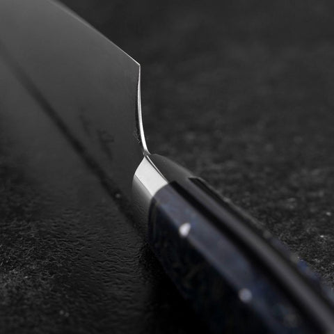 Bunka VG-10 Damascus Blue Flower Petal Western Handle 185mm-[Musashi]-[Japanese-Kitchen-Knives]