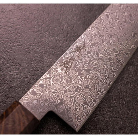 Bunka VG-10 Damascus Brown Birch Handle 180mm (7”)-[Musashi]-[Japanese-Kitchen-Knives]