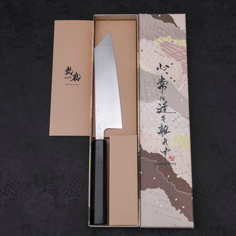 Bunka VG-10 Damascus Buffalo Ebony Handle 170mm (6.7”)-[Musashi]-[Japanese-Kitchen-Knives]