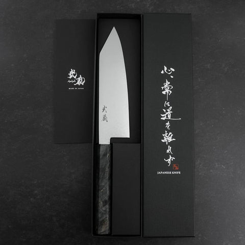 Bunka VG-10 Damascus Gray Birch Handle 180mm (7”)-[Musashi]-[Japanese-Kitchen-Knives]