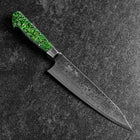 Bunka VG-10 Damascus Green Flower Petal Western Handle 185mm (7.3”) (7.3”)-[Musashi]-[Japanese-Kitchen-Knives]