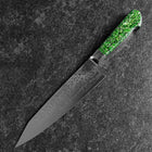 Bunka VG-10 Damascus Green Flower Petal Western Handle 185mm-[Musashi]-[Japanese-Kitchen-Knives]