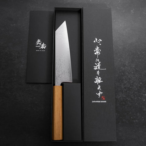 Bunka VG-10 Damascus Oak Handle 170mm (6.7”)-[Musashi]-[Japanese-Kitchen-Knives]