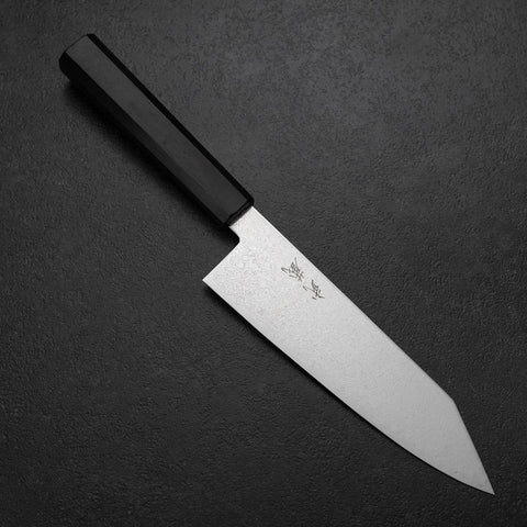 Bunka VG-10 Mirror Damascus Ebony Handle 180mm-[Musashi]-[Japanese-Kitchen-Knives]
