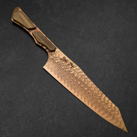 Bunka VG-10 Mirror Damascus Maple Handle 180mm - Brown-[Musashi]-[Japanese-Kitchen-Knives]