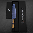 Bunka VG-10 Mirror Damascus Olive Handle 180mm - Blue-[Musashi]-[Japanese-Kitchen-Knives]