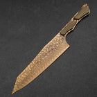 Bunka VG-10 Mirror Damascus Olive Handle 180mm - Brown-[Musashi]-[Japanese-Kitchen-Knives]