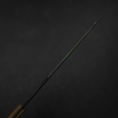 Bunka VG-10 Mirror Damascus Olive Handle 180mm - Rainbow-[Musashi]-[Japanese-Kitchen-Knives]