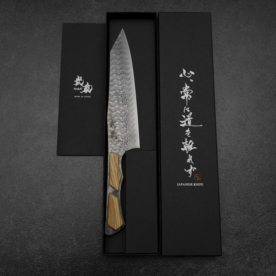 Bunka VG-10 Mirror Damascus Walnut Handle 180mm - Black (7”) – MUSASHI