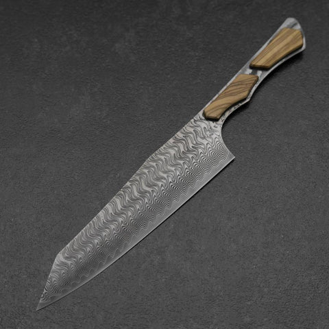 Bunka VG-10 Mirror Damascus Walnut Handle 180mm - Black-[Musashi]-[Japanese-Kitchen-Knives]