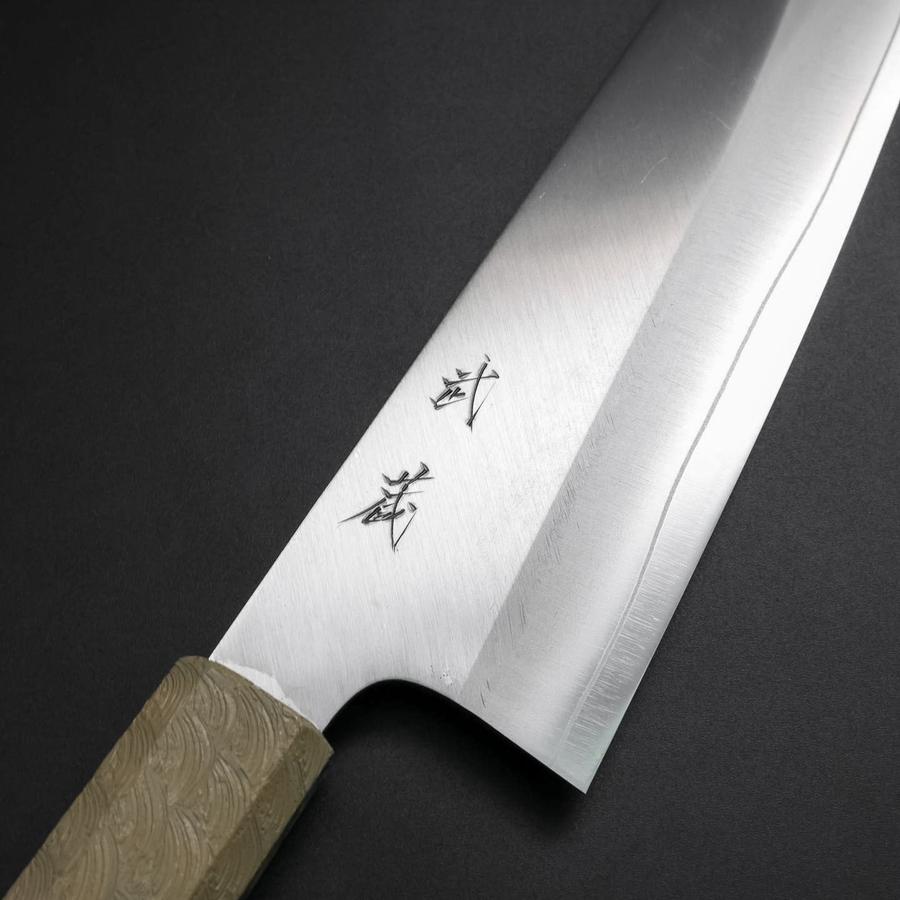 Bunka VG-10 Polished White Urushi Handle 165mm (6.5”)-[Musashi]-[Japanese-Kitchen-Knives]