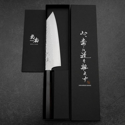Bunka VG-10 Tsuchime Buffalo Ebony Handle 180mm (7”)-[Musashi]-[Japanese-Kitchen-Knives]