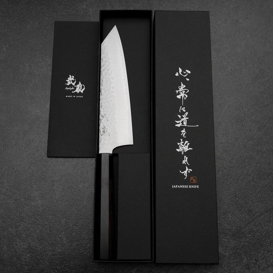 文化包丁 VG-10 槌目 水牛黒檀柄 180mm – MUSASHI