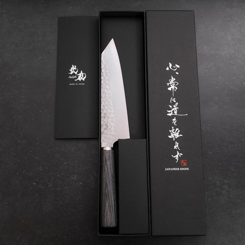 Bunka VG-10 Tsuchime Oval Charcoal Handle 165mm-[Musashi]-[Japanese-Kitchen-Knives]