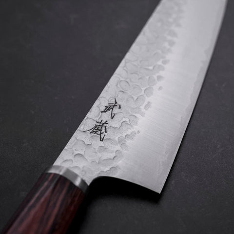 Bunka VG-10 Tsuchime Oval Mahogany Handle 180mm (7”)-[Musashi]-[Japanese-Kitchen-Knives]