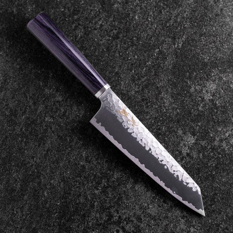 Bunka VG-10 Tsuchime Oval Purple Handle 165mm (6.5”)-[Musashi]-[Japanese-Kitchen-Knives]