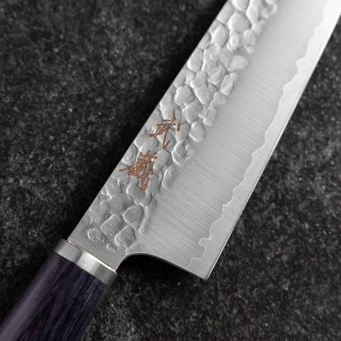Bunka VG-10 Tsuchime Oval Purple Handle 165mm-[Musashi]-[Japanese-Kitchen-Knives]