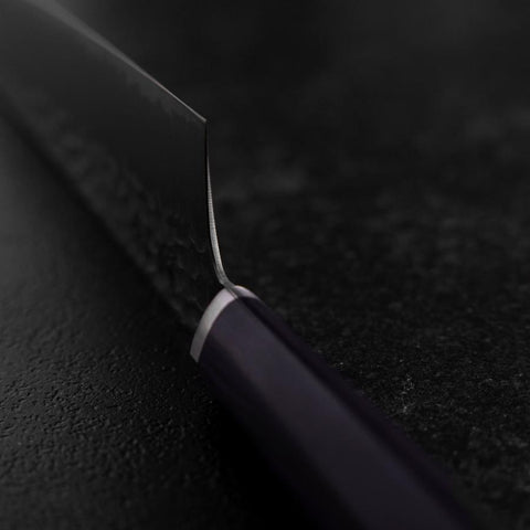 Bunka VG-10 Tsuchime Oval Purple Handle 180mm (7”)-[Musashi]-[Japanese-Kitchen-Knives]