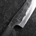 Bunka White Steel #2 Stainless Clad Kurouchi Black Ishime Urushi Handle 180mm (7”)-[Musashi]-[Japanese-Kitchen-Knives]