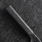 Bunka White Steel #2 Stainless Clad Kurouchi Black Ishime Urushi Handle 180mm (7”)-[Musashi]-[Japanese-Kitchen-Knives]