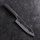 Bunka White Steel #2 Stainless Clad Kurouchi Black Ishime Urushi Handle 180mm (7”)-[Musashi]-[Japanese-Kitchen-Knives]