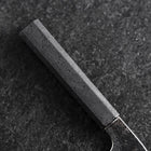 Bunka White Steel #2 Stainless Clad Kurouchi Black Ishime Urushi Handle 180mm-[Musashi]-[Japanese-Kitchen-Knives]