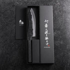 Bunka White Steel #2 Stainless Clad Kurouchi Black Ishime Urushi Handle 180mm-[Musashi]-[Japanese-Kitchen-Knives]