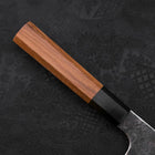 Bunka White Steel #2 Stainless Clad Kurouchi Buffalo Teak Handle 180mm (7”)-[Musashi]-[Japanese-Kitchen-Knives]